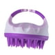 thumbnail image 4 of Cepillo de manual para cabelludo, cepillo para champú, cerdas de silicona suave y húmedo, cómodo cepillo de silicona para el Violeta, 4 of 9