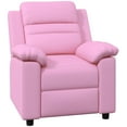 thumbnail image 2 of Qaba Kids Recliner Chair, Kids Leather Sofa Lounge Chair with Armrest, Footrest, Headrest for Boys and Girls 3-9 Years Old, Pink, 2 of 9