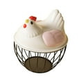 thumbnail image 1 of Cesta de huevo de pollo huevo contenedor titular de alambre de hierro portátil huevo de pollo titular encimera de recogida de huevos cesta para , rosada, 1 of 8