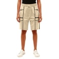 thumbnail image 4 of Fabrcox Bermuda Shorts Patchwork Curve Bike Shorts Women Striped Drawstring Cargo Shorts for Women with Multiple Pockets, 4 of 4