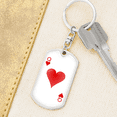 thumbnail image 6 of Queen of Hearts Gambler Plain Stainless Steel or 18k Gold Premium Swivel Dog Tag Keychain, 6 of 16