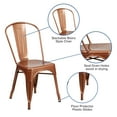 thumbnail image 5 of Flash Furniture Commercial Grade Copper Metal Indoor-Outdoor Stackable Chair, 5 of 12