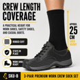 thumbnail image 3 of Men’s Work Crew Socks, Black Socks with Gray Toe and Sole, Midweight Breathable Socks, 3 Pairs, 3 of 9