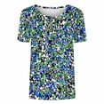 thumbnail image 4 of Edvintorg Womens Blouses Fashion Printed Short Sleeve Loose Fit Lightweight Casual Tops Plus Size Womans Clothes Green M, 4 of 5