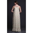 thumbnail image 3 of Bimba Dark Peach4 Floral Leaves,Lilac & Peony Printed Long Maxi Dress For Women Rayon Nightgown Spaghetti Strap Ladies Sleepwear X-Small, 3 of 5