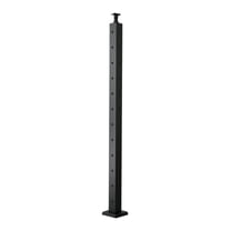 Cable Railing Post 42 Inch, Stainless Steel Corner Post with L-Shaped Holes, Black Deck Railing Kit for Horizontal Cable Railing Systems, Stair & Patio, 1-Pack