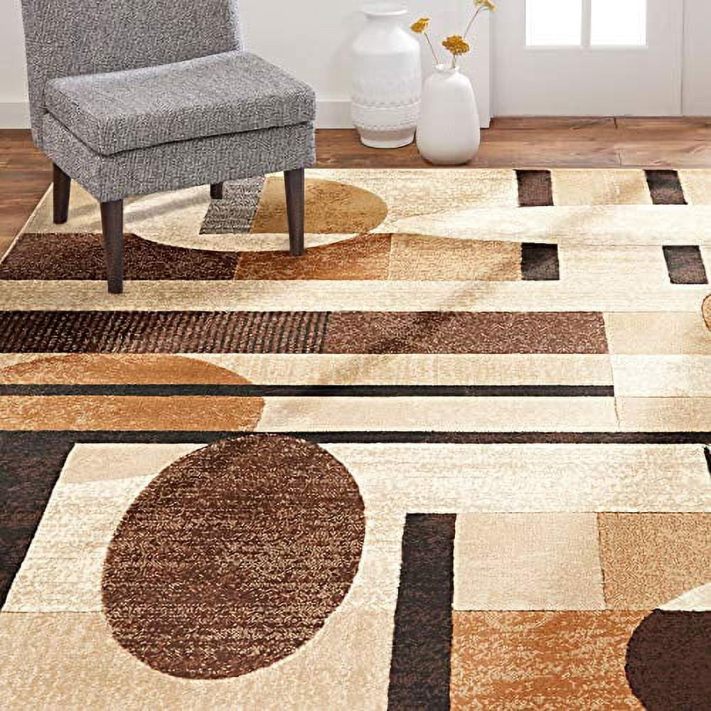 Home Dynamix Tribeca Jasmine Contemporary Geometric Area Rug,Brown/Beige, 9'2"x12'5"