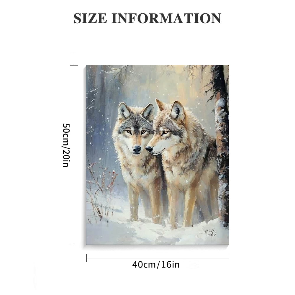 Autua  Paint by Numbers for Adults Beginner Kits, Animals Wolf, Forest Snow Scene, Paint by Number DIY Oil Painting Gift Kit for Home Decor 16x20 in