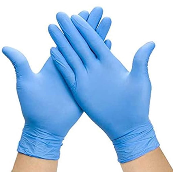 Blue Nitrile Gloves powered Free Medium by ANYCL  3.5 mil Thick Design in Japan , Free-Latex 10 Pack of 100 use for Food , Garage, Tattoo-Beauty Salon