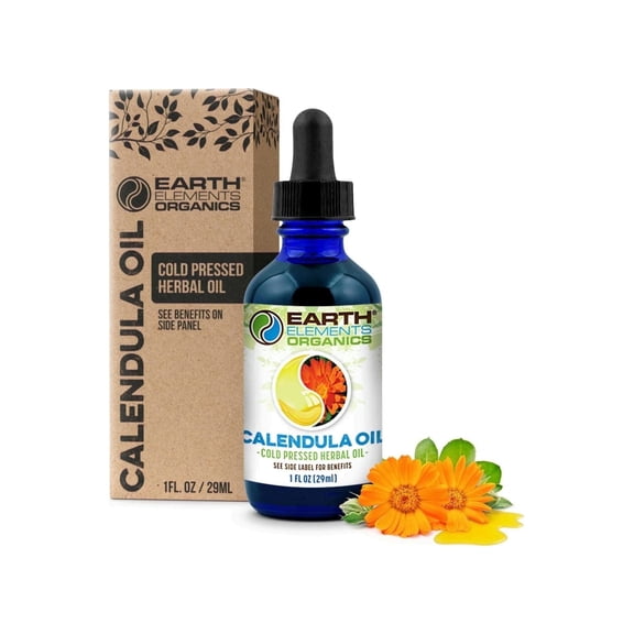 Earth Elements Organics Gentle Nourishing Organic Calendula Flowers Body Oil Unscented 1 fl oz