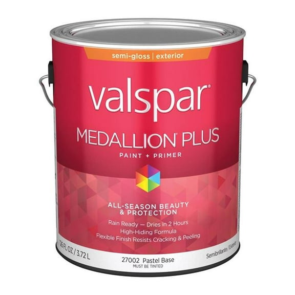 Valspar 028.0027002.007 1 gal Medallion Acrylic Latex House Trim Paint & Primer, Pastel - Pack of 4