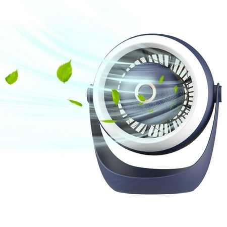 

Clearance USB Wall Mounted Desktop Turbo Fan Outdoor Camping Lighting Fan 2-in-1 Portable Rechargeable Lighting Fan