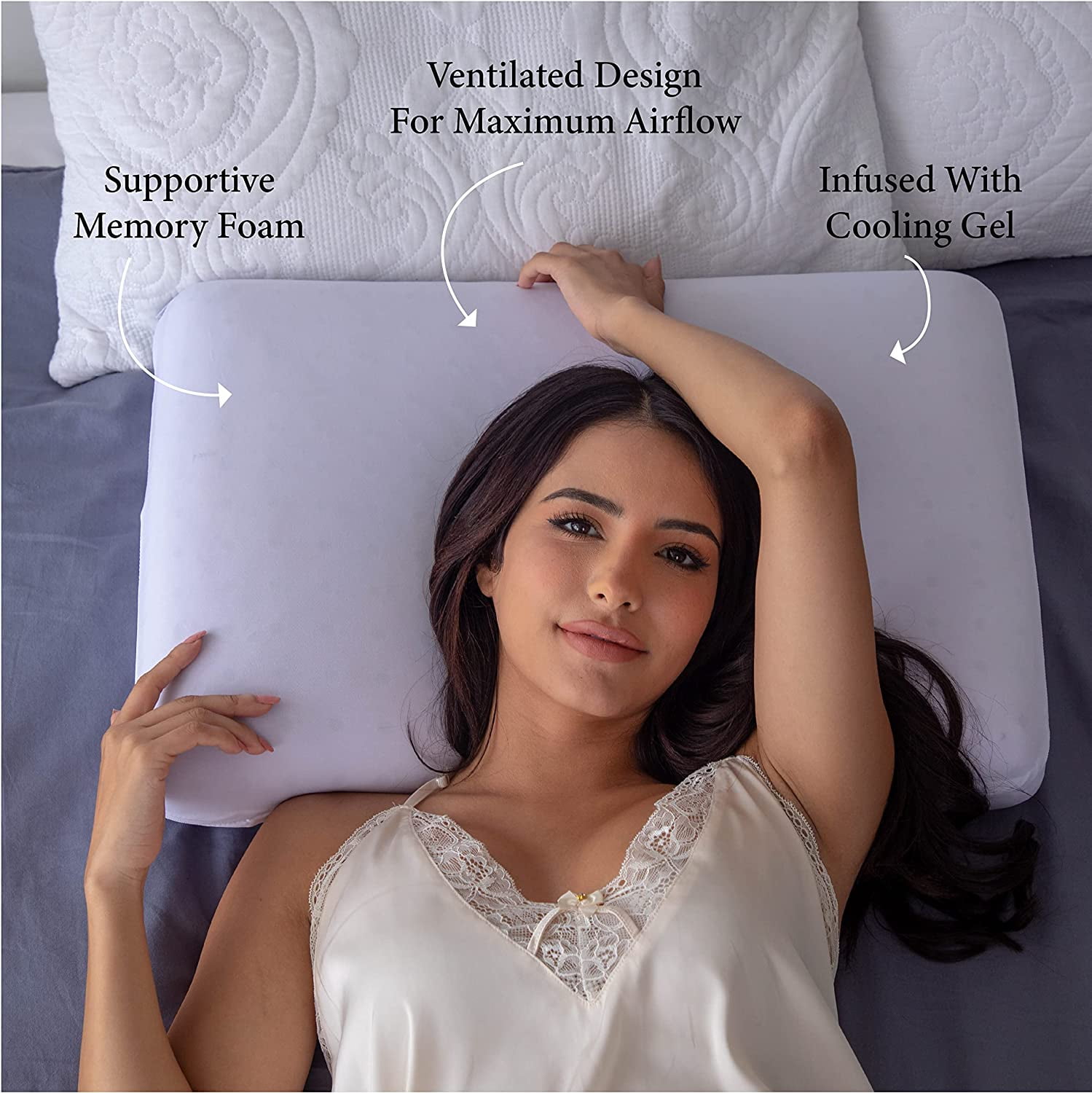 PharMeDoc Memory Foam Cooling Pillow Standard Size Suitable for Back Side Sleepers Walmart