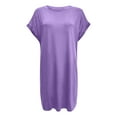 thumbnail image 6 of Women Soft T Shirt Dress Short Sleeve Casual Summer Tunic Dress Loose Loose Dress With Pockets Women's Long Casual Dresses Woman Summer Casual Dress Womens Dresses Summer Dresses Midi Length Womens, 6 of 6