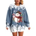 thumbnail image 5 of UngA Women's Christmas Sweatshirt Merry And Bright Christmas Pullover Top Xmas Gifts Top Womens Sweatshirt (Navy,S), 5 of 7