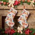 thumbnail image 6 of Lsque 18 Inches Flowers And Birds Watercolor Pattern Christmas Stockings Hanging Ornaments,Knitted Xmas Fireplace Hanging Stocking,Holiday Decoration, 6 of 8