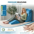 thumbnail image 6 of Gymax 4 PCS Bed Wedge Pillow Incline Head Support Rest Memory Foam Blue, 6 of 10