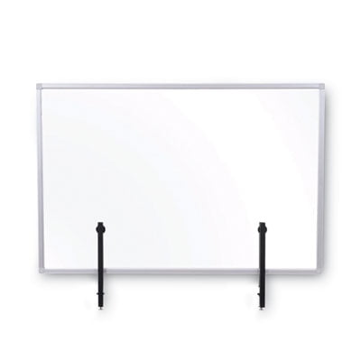 Bi-Silque Visual Communication GL07019101 Protector Series Glass Aluminum Desktop Divider, 35.4 X 0.16 X 23.6, Clear