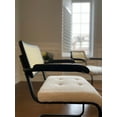 thumbnail image 2 of Boucle White Upholstered Rattan Back Elton Armed Dining Chair ,Office Chair Set (set of 2), 2 of 7