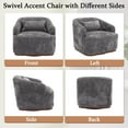 thumbnail image 4 of BISHE Swivel Accent Chair, Comfy Boucle Barrel Chair, 360 Degree Swivel Club Chair, Leisure Reading Arm Chair for Living Room, Nursery Bedroom (Gray), 4 of 8