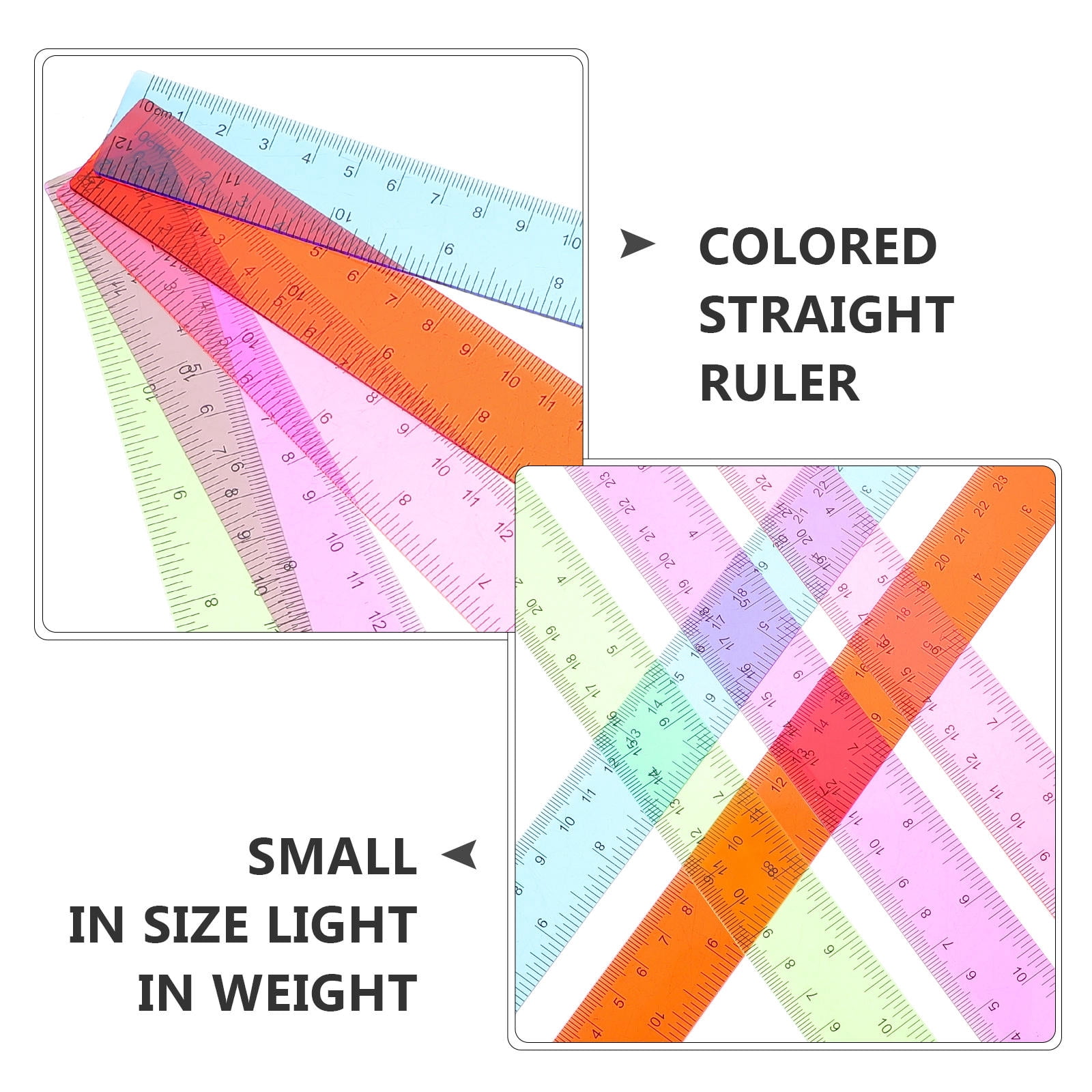 MERRYHAPY  5 Pcs Rulers Bulk for Classroom Straight Edge Student