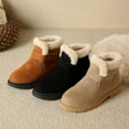thumbnail image 5 of Winter Snow Boots for Women Casual Suede Hook and Loop High Top Furry Lined Lightweight Low Heel Round Toe Ankle Booties, 5 of 7