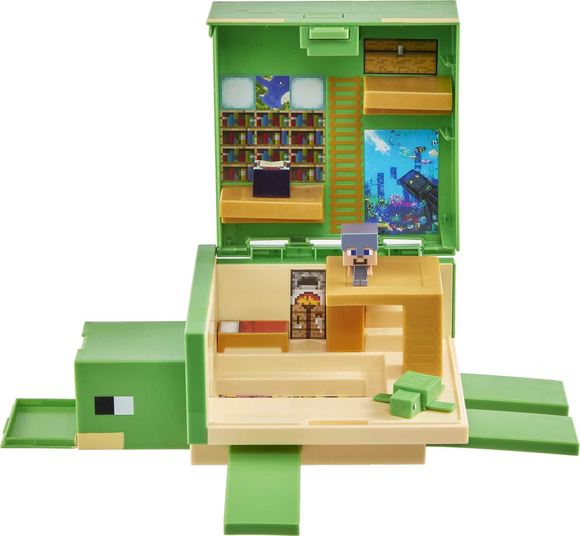 Minecraft Transforming Turtle Hideout Playset, Authentic Character Based on the Video Game