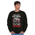 thumbnail image 5 of Grew Up Playing Fire Trucks Lucky Men's Crewneck Sweatshirt Brisco Brands M, 5 of 6