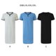 thumbnail image 4 of Guardurnaity Bata de dormir sólida, pijama de manga corta para hombre, cómodo camisón de cuello en V, ropa de noche y diario. Pijama TYPE1 NO1, 4 of 6