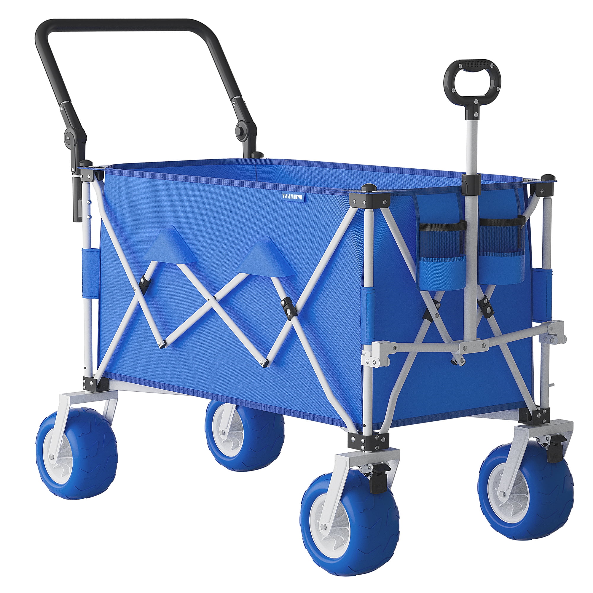 Foldable Beach Wagon with 9x4 All-Terrain Wheels 500 lbs Capacity 400L Storage Camping Cart