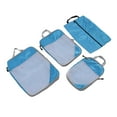 thumbnail image 1 of Waterproof Compression Packing Cubes for Travel, 4Pcs Travel Cubes Set Foldable Suitcase Organizer Lightweight Luggage Storage Bag, Blue, 1 of 7