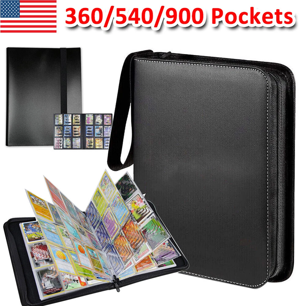 900 Cards Pocket Binder 9 Pockets Trading Cards Album Folder Case Collection