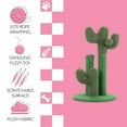 thumbnail image 3 of THE LICKER STORE Marfa 21.5" Modern Jute Triple-Cactus Cat Scratching Post with Fuzzy Toy, Green, CTR1008A, 3 of 9