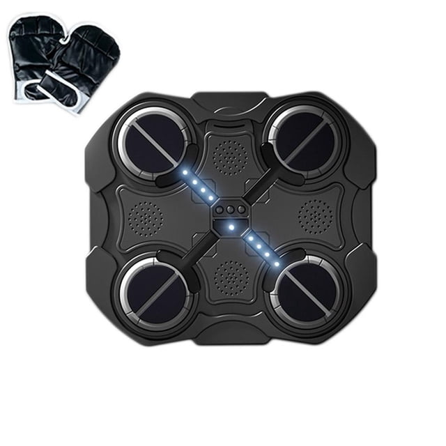 Ruifaya 2024 Nueva máquina de boxeo con música inteligente para niños con guantes de boxeo, máquina de boxeo inteligente con Bluetooth con LED electrónico montado en la pared, ritmo de ataque ajusta