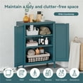 thumbnail image 5 of Elegant Bathroom Floor Storage Cabinet,Sideboard Cabinet with Adjustable Shelves,Freestanding Organizer Rust-Proof Locker,Living Room,Hallway,Blue, 5 of 8