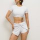 thumbnail image 4 of Trajes de baño Amzcrzy Tankini para mujer, trajes de baño, trajes de baño, bikini, moda, cómodo bikini de color sólido, traje de baño de color liso para mujer, conjuntos de bikinis blanco, M, 4 of 6