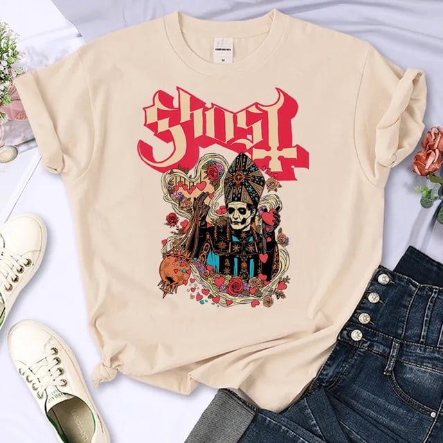 Ghost Band Tee Mujeres Gráfico Japonés streetwear Camisetas Chica Divertida Ropa De Cómic