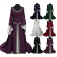thumbnail image 1 of Vestido clásico largo medieval de manga acampanada delgada con cuello en V para fiesta de Halloween para mujer # fyfs1983164, 1 of 3