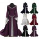 thumbnail image 1 of Vestido clásico largo medieval de manga acampanada delgada con cuello en V para fiesta de Halloween para mujer # fyfs1983164, 1 of 3