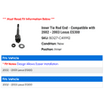 thumbnail image 2 of Inner Tie Rod End - Compatible with 2002 - 2003 ES300, 2 of 2