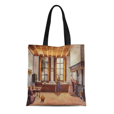 SIDONKU Canvas Tote Bag Mary of the Zwijnshoofd Hotel at Ellen Best 1838 Reusable Handbag Shoulder Grocery Shopping