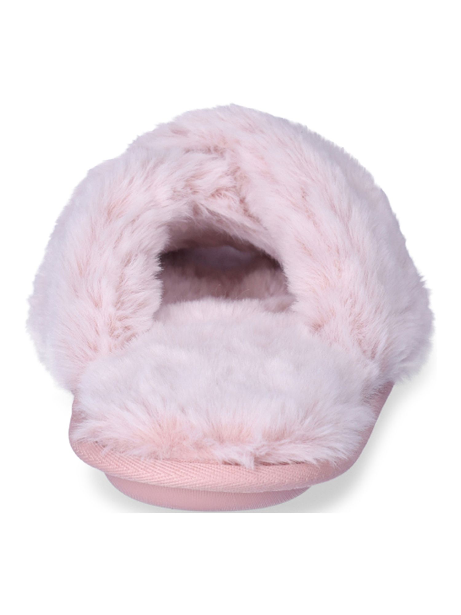 Joyspun Women's Faux Fur X-Band Slippers, Pink photo 2