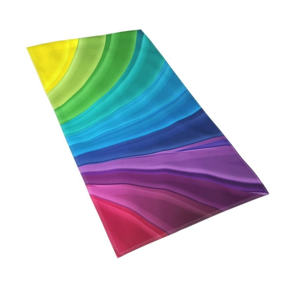 Hand Towels Rainbow Stripes Bath Shower Towels Fingertip Kitchen Dish Guest Towel 15.7 X 27.5 In