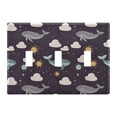 thumbnail image 2 of Dailycode Light Switch Plate Covers 2 Gang Wall Plate Plastics Outlet Covers for Kitchen Home Office Decor Whale Cloud Sun, 2 of 8