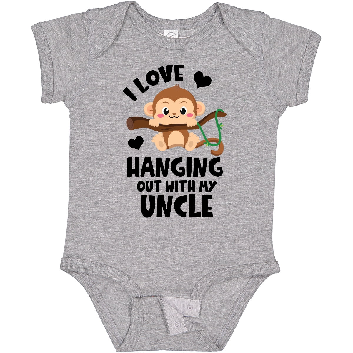 Inktastic Monkey I Love Hanging out with My Uncle Boys or Girls Baby Bodysuit