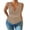 Khaki, variant on Summer Tank Tops for Women Summer Slim Fitted Deep V Neck Sleeveless Pleated Side Drawstring Knot Shirts Going out Tops