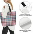 thumbnail image 3 of ZICANCN Pink Check Plaid Background Tote Bag, Grocery Bags Reusable Shopping Bags with Handles Durable Foldable Washable for Women Men, 3 of 8