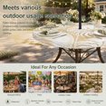 thumbnail image 6 of Round Outdoor Tablecloth with Umbrella Hole and Zipper, Coastal Shell Beige Tablecloth with Elastic Waterproof, Ocean Shell Beach Summer Patio Table Covers for 31" - 35" Picnic Pool Tables, 6 of 9