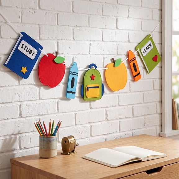 Cadancy Back to School Decorations Banner Felt Classroom Garland for Door Wall Window Welcome First Day of Class Decoration Student Teacher Party Supplies Hanging Pennant Flag Decor