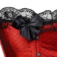 thumbnail image 4 of Grebrafan Corset Women Lace Overlay Bustiers Party Wedding Red M, 4 of 5